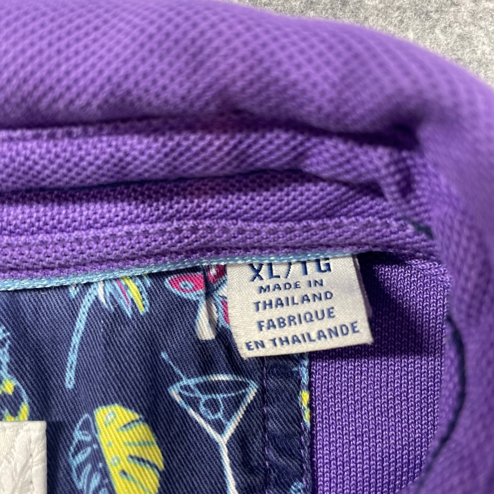 Tommy Bahama Mens Polo Shirt XL Purple Short Sleeve IslandZone Resort Golf Pima - Picture 7 of 16